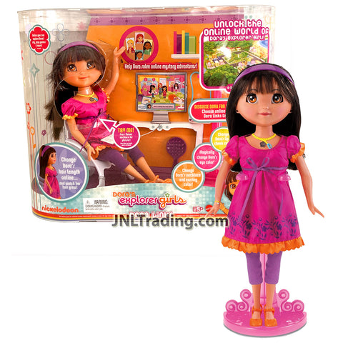 Year 2009 Dora's Explorer Girls 11 Inch Doll - DORA LINKS with Chair, Hairbrush, Headband, Purse and Doll Stand