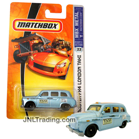 Matchbox Year 2007 MBX Metal Ready For Action Series 1:64 Scale Die Cast Car Set #33 - Light Blue AUSTIN FX4 LONDON TAXI K9494