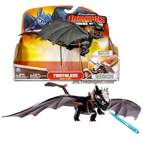 Spin Master Year 2014 Dreamworks Movie Series "DRAGONS - Defenders of Berk" 10 Inch Long Dragon Figure - Night Fury TOOTHLESS with Lunge Attack Missile and Poseable Wings