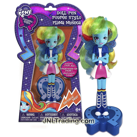 Hasbro Year 2015 My Little Pony Equestria Girls Series 6 Inch Tall Collectible Doll Pen Set - RAINBOW DASH with Base