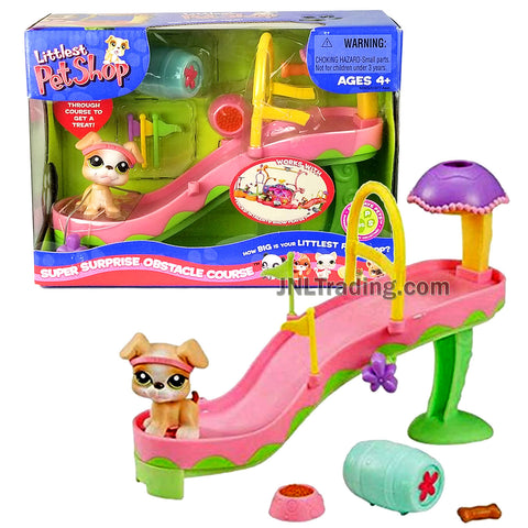 Year 2006 Littlest Pet Shop LPS Series Bobble Head Figure Set - SUPER SURPRISE OBSTACLE COURSE with Boxer #235 Puppy Dog