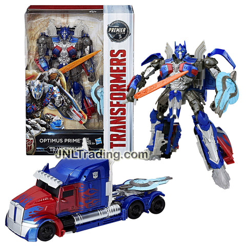Hasbro Year 2016 Transformers Movie The Last Knight Voyager Class 7 Inch Tall Figure - OPTIMUS PRIME with Shield and Sword (Vehicle Mode: Rig Truck)