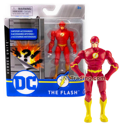 DC Comics Heroes Unite Series 4 Inch Tall Action Figure - THE FLASH with 3 Mystery Accessories