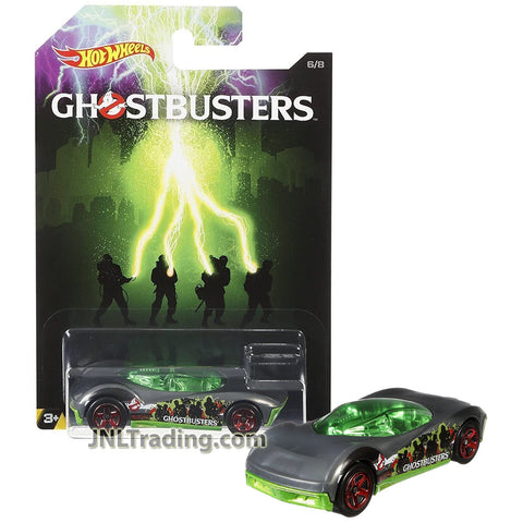 Year 2016 Hot Wheels Ghostbusters Series 1:64 Scale Die Cast Car Set 6/8 - Grey Roadster PHASTASM