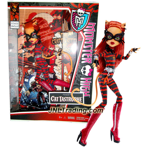 Mattel Year 2013 Monster High Power Ghouls Series 11 Inch Doll Set - Toralei as CAT TASTROPHE with Mask, Comic Shot, Hairbrush and Display Stand