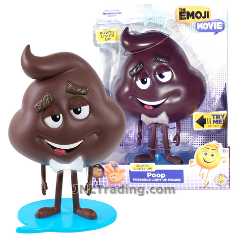 Just Play Year 2017 The Emoji Movie Series 8 Inch Tall Poseable Light Up Figure - POOP a "Favorite" Emoji with Light Up Bowtie