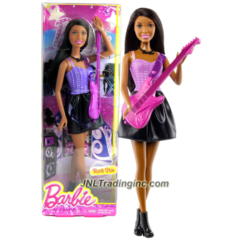 Mattel Year 2014 Barbie Career Series 12 Inch Doll - Nikki as ROCK STAR (CCP58) with Guitar