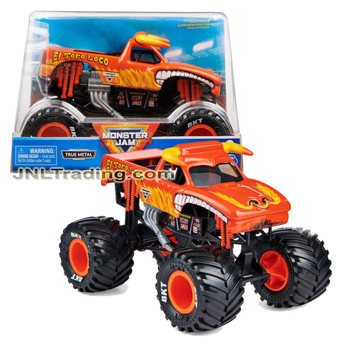 Year 2021 Monster Jam 1:24 Scale Die Cast Metal Official Truck Series - Orange EL TORO LOCO 20130376 with Monster Tires and Working Suspension