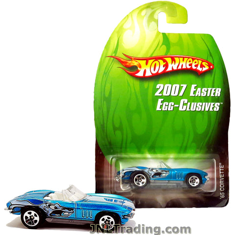 Hot Wheels Year 2007 Easter Egg-Clusives Series 1:64 Scale Die Cast Car Set - Blue Classic Sports Coupe Convertible '65 CORVETTE L4701