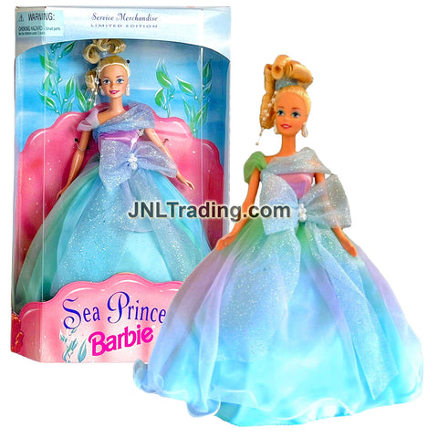 Year 1996 Barbie Limited Edition Service Merchandise Exclusive 12 Inch Doll - SEA PRINCESS in Blue Dress with Earrings
