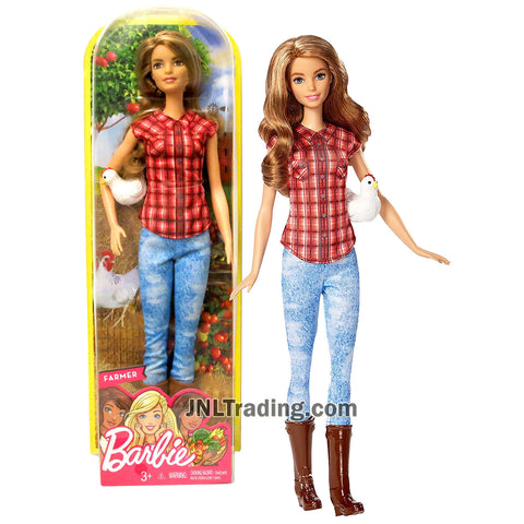Year 2016 Barbie Career Series 12 Inch Doll - FARMER DVF53 with Chicken