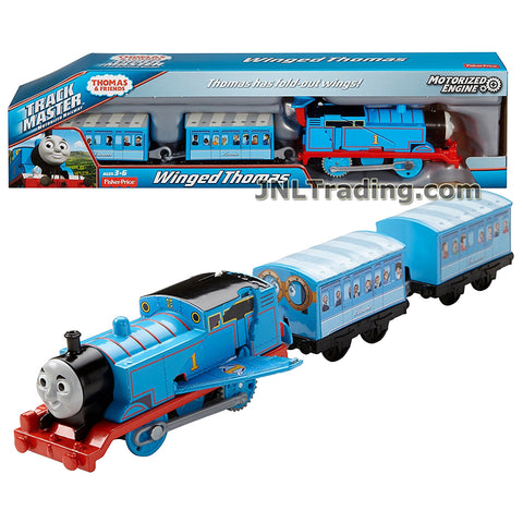 Thomas & Friends Year 2016 Trackmaster Series Motorized Railway 3 Pack Train Set - WINGED THOMAS DVF83 with Fold-Out Wings Plus Annie and Clarabel Coaches
