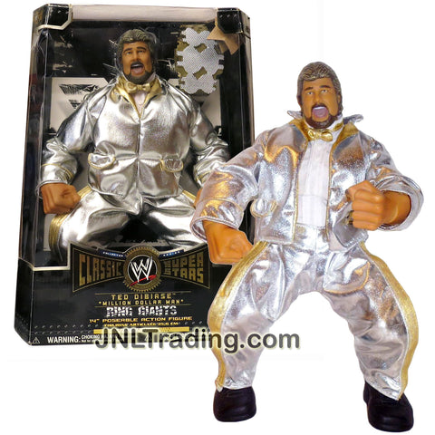 Jakks Pacific Year 2005 World Wrestling Entertainment WWE Classic Super Stars Series Ring Giants 14 Inch Tall Figure - TED DIBIASE MILLION DOLLAR MAN