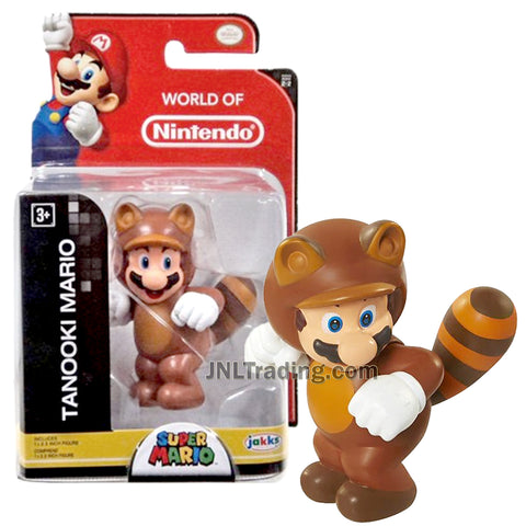 Year 2016 World of Nintendo Super Mario Series 2-1/2 Inch Tall Figure - TANOOKI MARIO