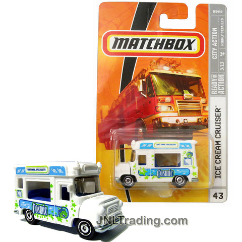 Matchbox Year 2008 City Action Series 1:64 Scale Die Cast Car Set #43 - White Color Cosmic ICE CREAM Treats CRUISER N5449