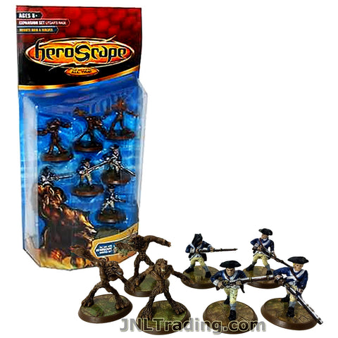 Heroscpae Year 2005 Expansion Set Collection 2 Utgar's Rage Series 7 Pack 1-1/2 Inch Tall Figure Set - MINUTE MEN AND WOLVES with 3 Anubian Wolves, 4 Minute Men, 2 Double-Hex Tiles and 2 Army Cards