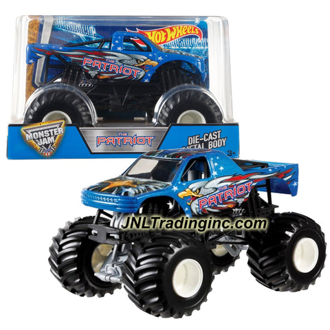 Hot Wheels Year 2016 Monster Jam 1:24 Scale Die Cast Monster Truck - THE PATRIOT (DJW87) with Monster Tires, Working Suspension and 4 Wheel Steering