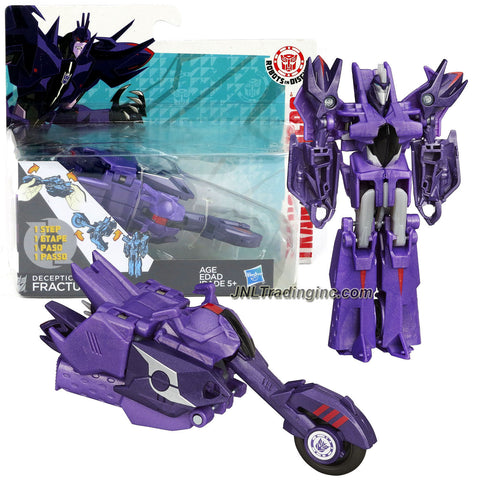 Hasbro Year 2014 Transformers Robots in Disguise Animation Series One Step Changer 5 Inch Tall Robot Action Figure - Decepticon FRACTURE (Vehicle Mode: Motorcycle)