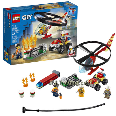 Year 2020 Lego City Series Set #60248 - FIRE HELICOPTER RESPONSE with Pilot, Worker and Fire Chief Freya McCloud (Pcs: 93)