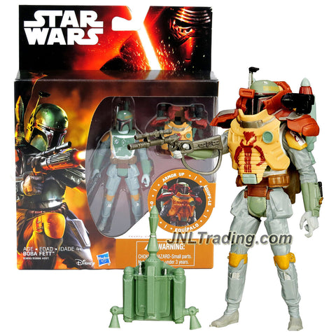 Hasbro Year 2015 Star Wars The Empire Strikes Back Armor Up Series 4 Inch Tall Figure - BOBA FETT (B3890) with Blaster Rifle, Jetpack and Armor