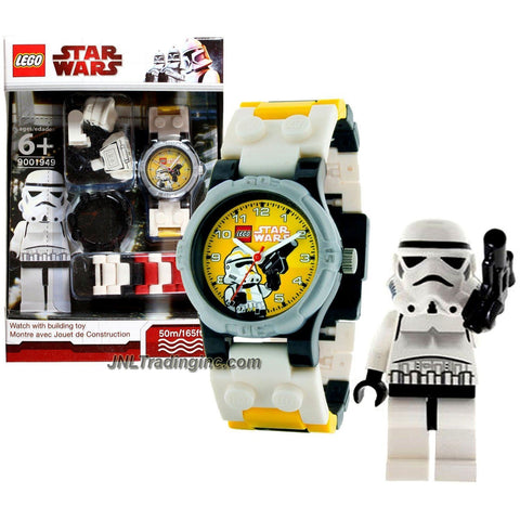 Lego Year 2010 Star Wars Series Watch with Minifigure Set #9001949 - STORMTROOPER Watch Plus Stormtrooper Minifigure with Blaster Pistol (Water Resistant: 50m/165ft)