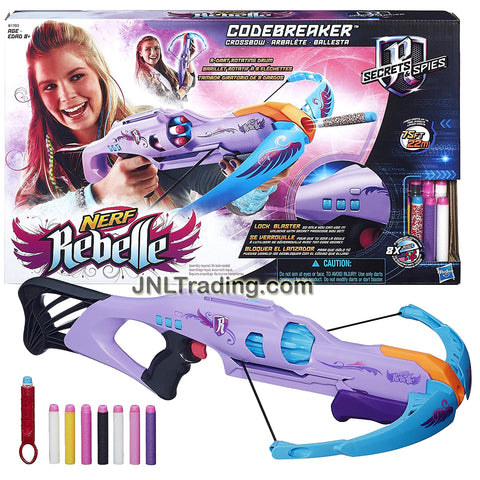 Nerf Rebelle Year 2014 Secrets & Spies Series CODEBREAKER CROSSBOW with 8-Dart Rotating Drum, Combination Code Trigger Lock, 8 Darts and 1 Decoder 