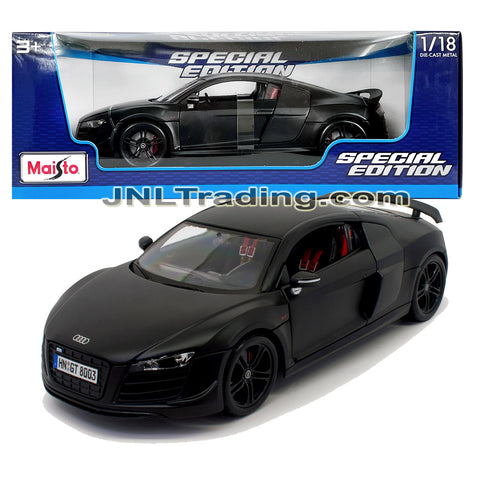 Maisto Special Edition Series 1:18 Scale Die Cast Car Set - Black Sports Coupe AUDI R8 GT with Display Base