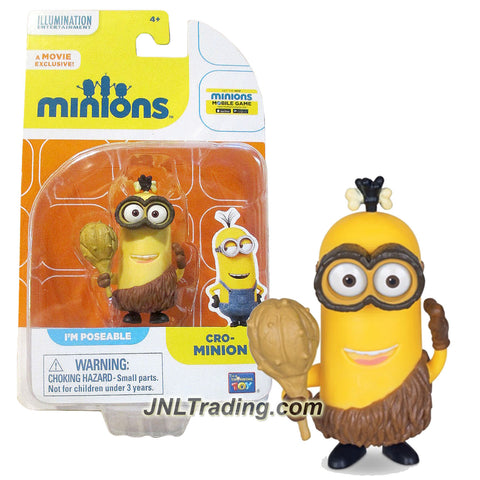 Thinkway Toys Illumination Entertainment Movie Minions 2-1/2 Inch Tall Figure - Prehistoric CRO-MINION with Spike Club