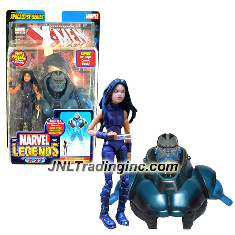 ToyBiz Year 2005 Marvel Legends Apocalypse Series 6 Inch Tall Action Figure - Purple Suit X-23 with 32 Points of Articulation Plus "Upper Torso and Head" of Apocalypse and 32 Page Comic Book
