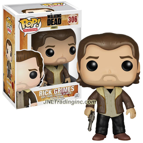 Funko Year 2015 Pop! Television AMC The Walking Dead Series 4 Inch Tall Vinyl Bobble Head Figure #306 - RICK GRIMES with Gun