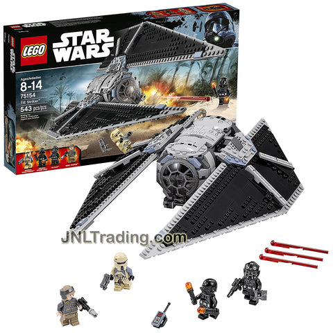 Lego Year 2016 Star Wars Rogue One Series Set #75154 - TIE STRIKER with TIE Pilot, Imperial Ground Crew, Imperial Shoretrooper and Rebel Trooper Minifigure (Pieces: 543)