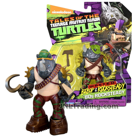 TMNT Year 2017 Tales of Teenage Mutant Ninja Turtles Wanted Bebop & Rocksteady Series 5 Inch Tall Figure - '80s ROCKSTEADY with Hatchet and Sickle