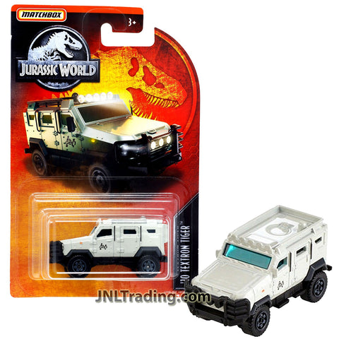 Year 2017 Matchbox Jurassic World Series 1:64 Scale Die Cast Car - White Armored Vehicle '10 TEXTRON TIGER