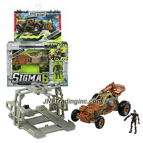 Hasbro Year 2006 G.I. JOE Sigma 6 Mission Manual Series 5-1/2 Inch Long Action Figure Vehicle Set - HEAT WAVE with Pull Back Motor DUNE RUNNER, TUNNEL RAT, Removable Turret, Missile Launcher with 1 Missile and Drop Cage