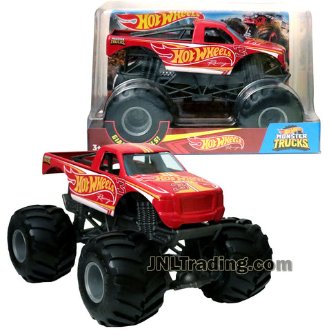 Hot Wheels Year 2017 Monster Jam 1:24 Scale Die Cast Metal Body Official Monster Truck Series - HOT WHEELS RACING FYJ85 with Monster Tires, Working Suspension and 4 Wheel Steering