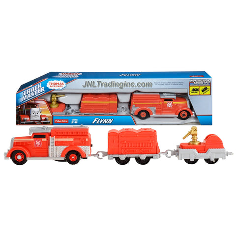 Thomas and Friends Trackmaster Motorized Railway 3 Pack Train Set - FLYNN the Fire Engine (CFF92) with 1 Car and Water Hose Trailer