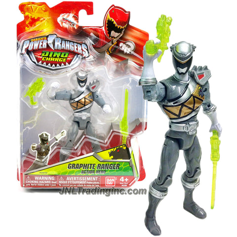 Bandai Year 2015 Saban's Power Rangers Dino Charge Series 5 Inch Tall Action Figure - GRAPHITE RANGER with Blaster and Saber