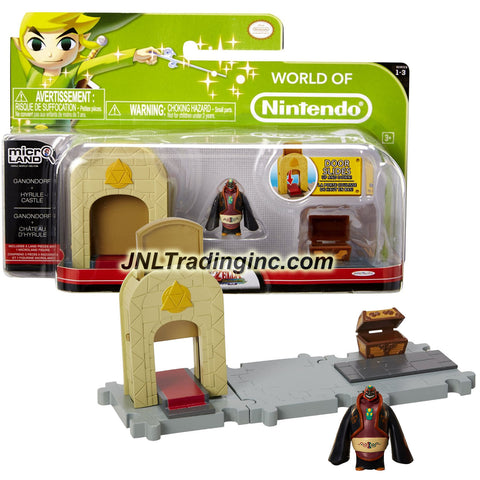 Jakks Pacific Year 2015 World of Nintendo The Legend of Zelda - Windwaker Microland Set - GANONDORF & HYRULE CASTLE with 3 Land Pieces & 1 Figure