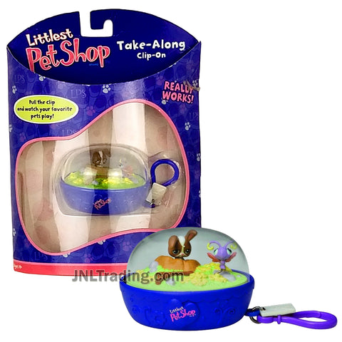 Year 2007 Littlest Pet Shop LPS Take-Along Clip-On Keychain : Bunny Rabbit and Butterfly