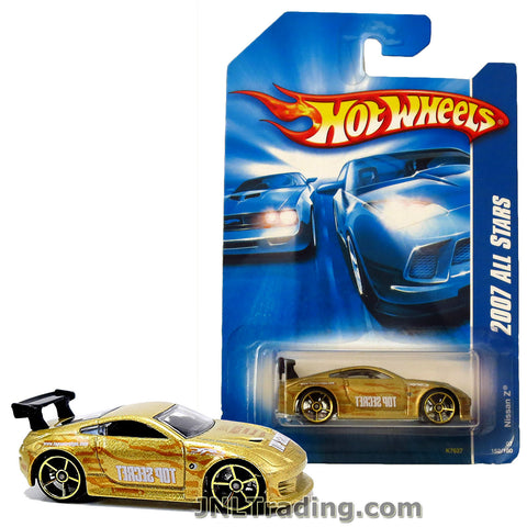 Hot Wheels Year 2007 All Stars Series 1:64 Scale Die Cast Car Set #152 - Top Secret Gold Color Roadster Sports Coupe NISSAN Z K7627