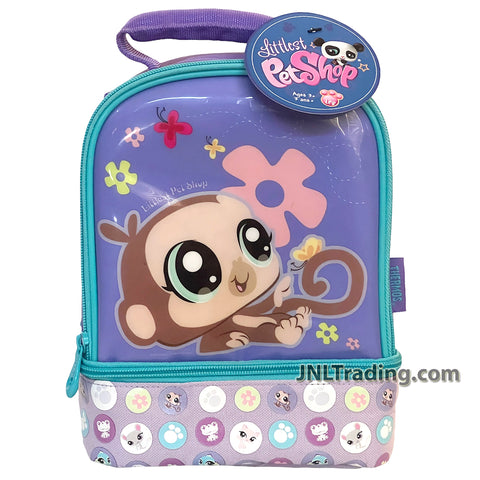 Thermos Littlest Pet Shop LPS Double Compartment Soft Insulated Lunch Bag with Image of Monkey