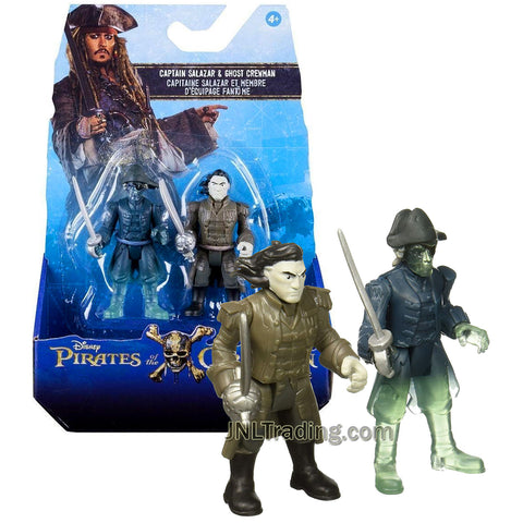 Pirates POTC of the Caribbean Dead Men Tell No Tales Series 2 Pack 3 Inch Tall Figure - Captain Salazar and Ghost Crewman