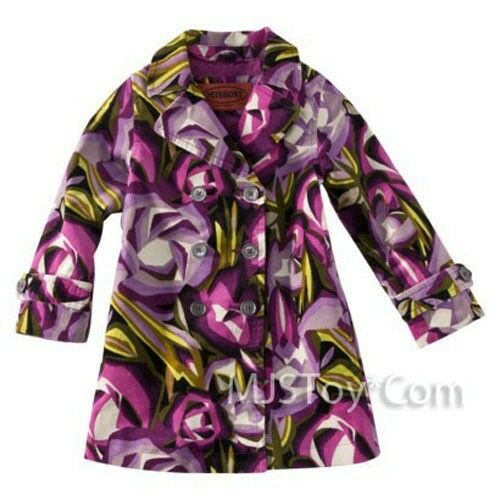 NWT Missoni Target Toddler Girl Printed Corduroy Trench Coat