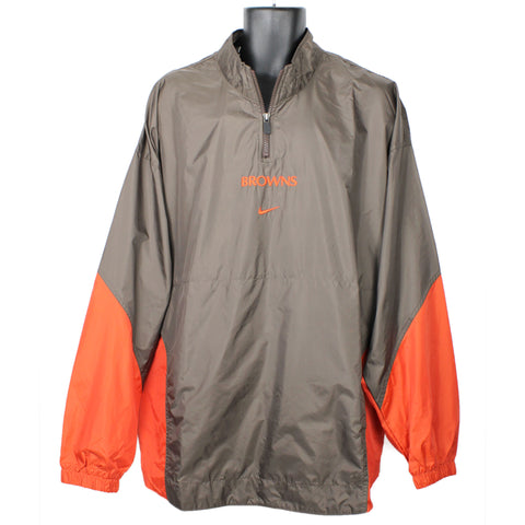 NIKE NFL Cleveland Brown Player Shell Nylon Pullover Windbreaker Jacket