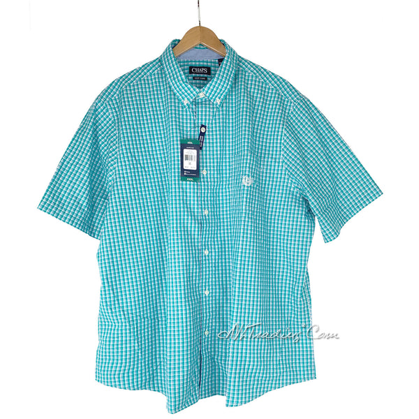 chaps dress shirts Chaps Sportwear by Ralph Lauren Men's Short Sleeve Woven Plaid Shirt – JNL Trading