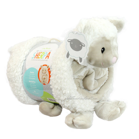 Little Miracles Snuggle Me Soft Cozy Cuddly Sherpa Blanket Plush Set LAMB