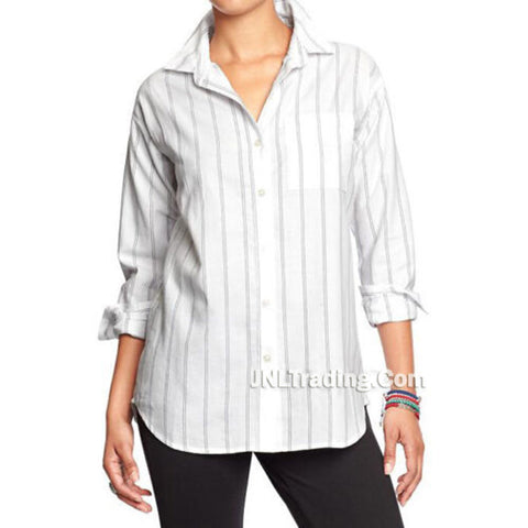 Old Navy Women's Boyfriend Oxford Shirts Button Down Casual Shirt