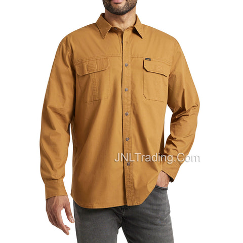 Lee Premium Men's Stretch Canvas Utility Long Sleeve Button Down Shirt