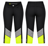 Women's High Waist Capri Leggings Colorblock Athletic Yoga Workout Pants