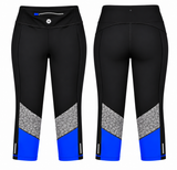 Women's High Waist Capri Leggings Colorblock Athletic Yoga Workout Pants